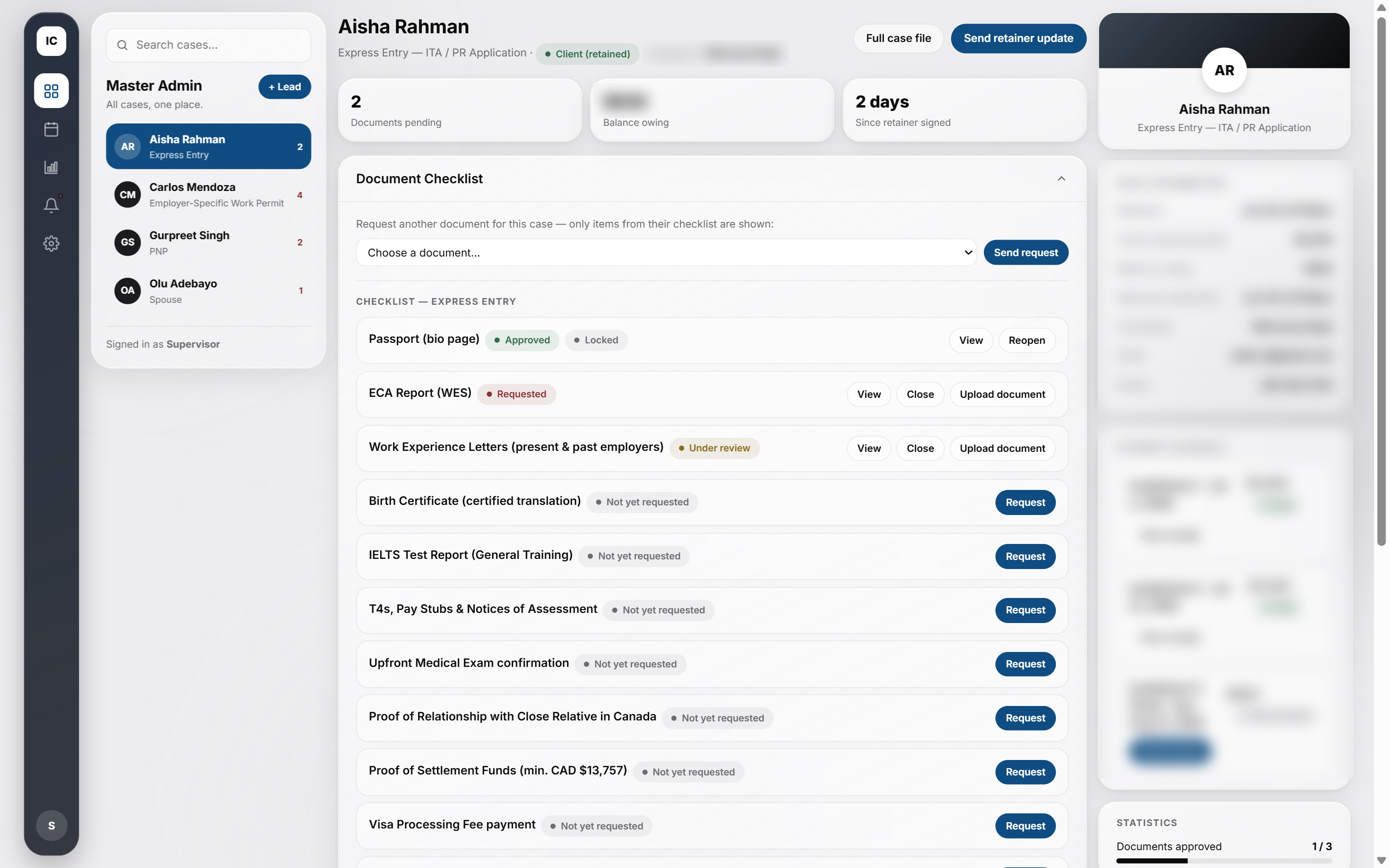 ICC Portal Admin View